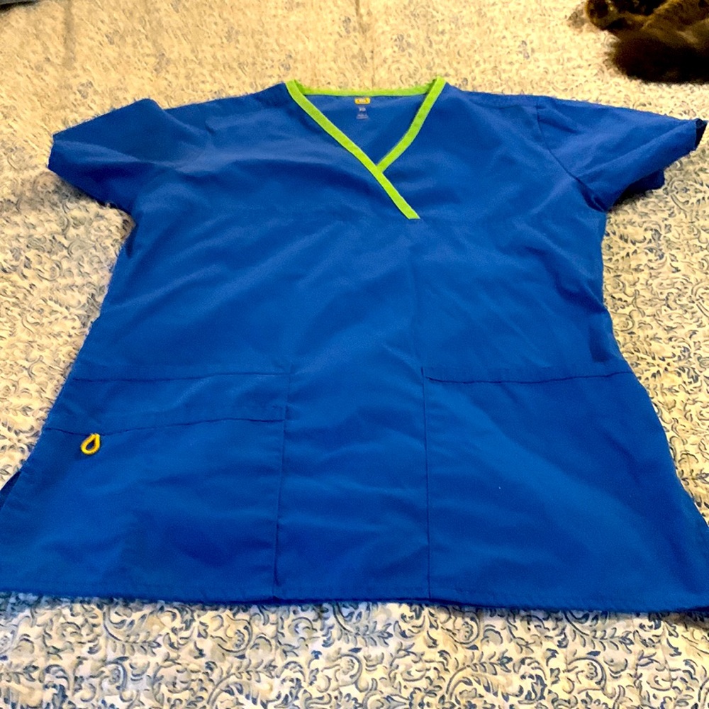 Wonder work royal blue scrub top size XS